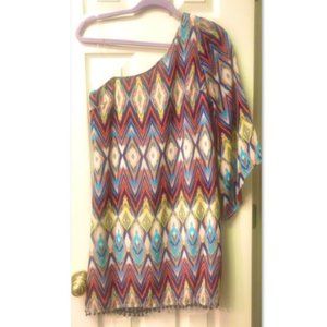 One Shoulder Colorful Dress